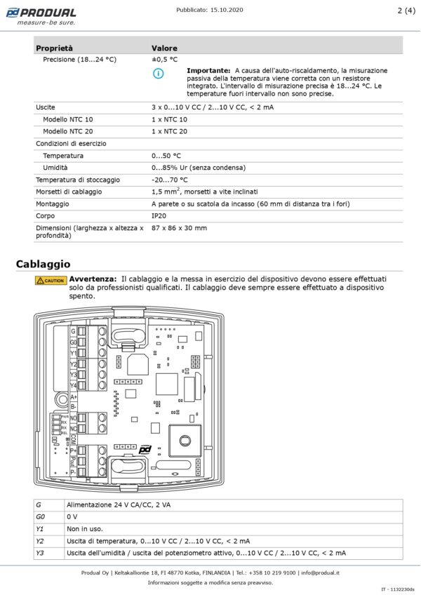 TRASMETTITORE TEMP & UMIDITA', IP20 + NTC 10 - immagine 3
