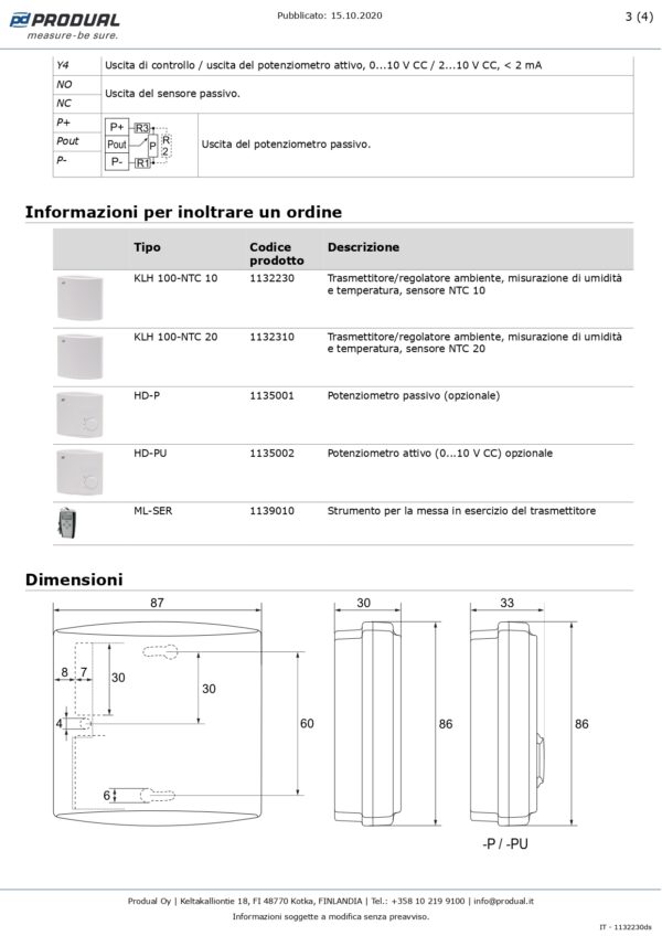 TRASMETTITORE TEMP & UMIDITA', IP20 + NTC 10 - immagine 4