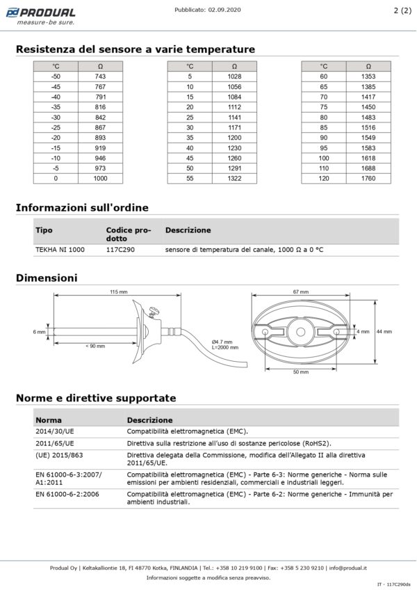 TEKHA NI 1000 NI 1000 SENSORE TEMP. CONDOTTA - immagine 3