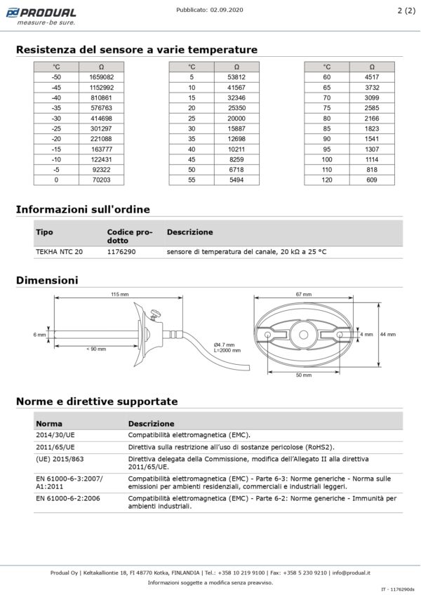 TEKHA NTC 20 SENSORE TEMP. CONDOTTA - immagine 3