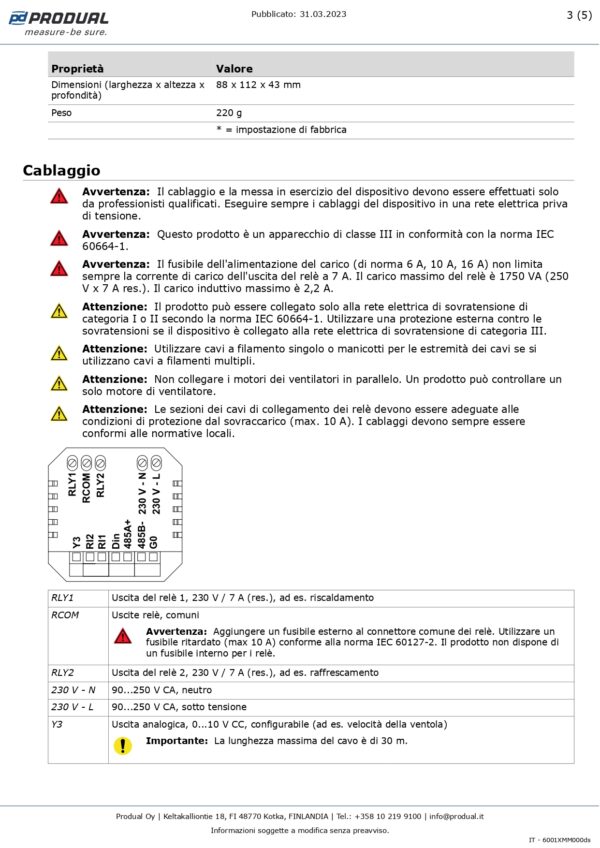 TRC-P-H-1A2R-MOD-230 REGOL. AMB. CON CRONO, 1A0,2DO (7A) - Modbus 230 Vac - immagine 4