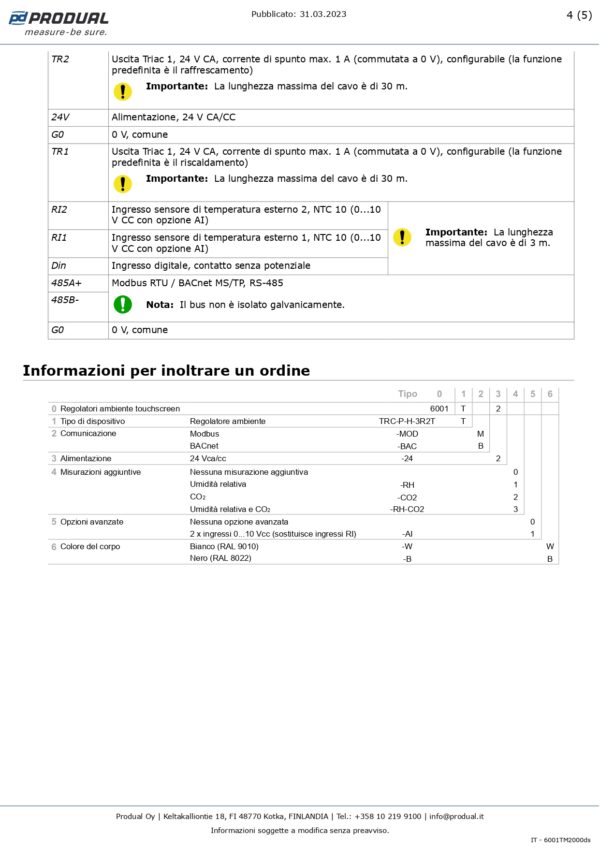 TRC-P-H-3R2T-MOD-24 REGOL. AMB. CON CRONO 3RO(7A),2DO,7d Modbus,24 Vac/dc - immagine 5