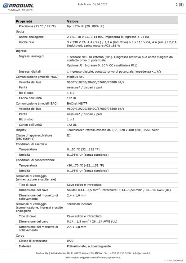 TRC-H-2A3R-MOD-24 REGOL. AMB. 2AO,3RO(7A)-Modbus,24 Vac/dc - immagine 3
