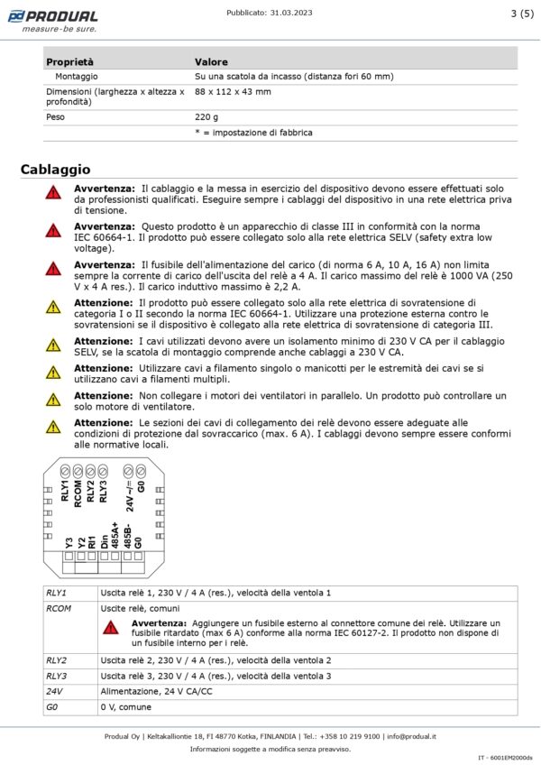 TRC-H-2A3R-MOD-24 REGOL. AMB. 2AO,3RO(7A)-Modbus,24 Vac/dc - immagine 4