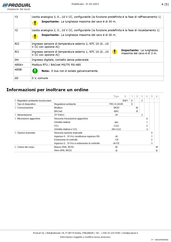TRC-H-2A3R-MOD-24 REGOL. AMB. 2AO,3RO(7A)-Modbus,24 Vac/dc - immagine 5