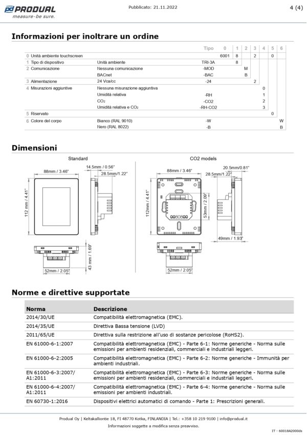 TRI-3A-MOD-24 INTERFACCIA UTENTE TOUCH 3AO-Modbus,24 Vac/dc - immagine 5