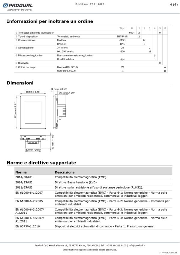 TRT-P-1R-24 CRONOTERMOSTATO TOUCHSCREEN 1RO,7d-24 Vac/dc - immagine 5