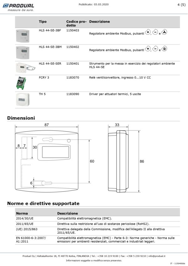 HLS 44-SE REGOLATORE AMBIENTE MULTIFUNZIONE, 4 TASTI - immagine 5