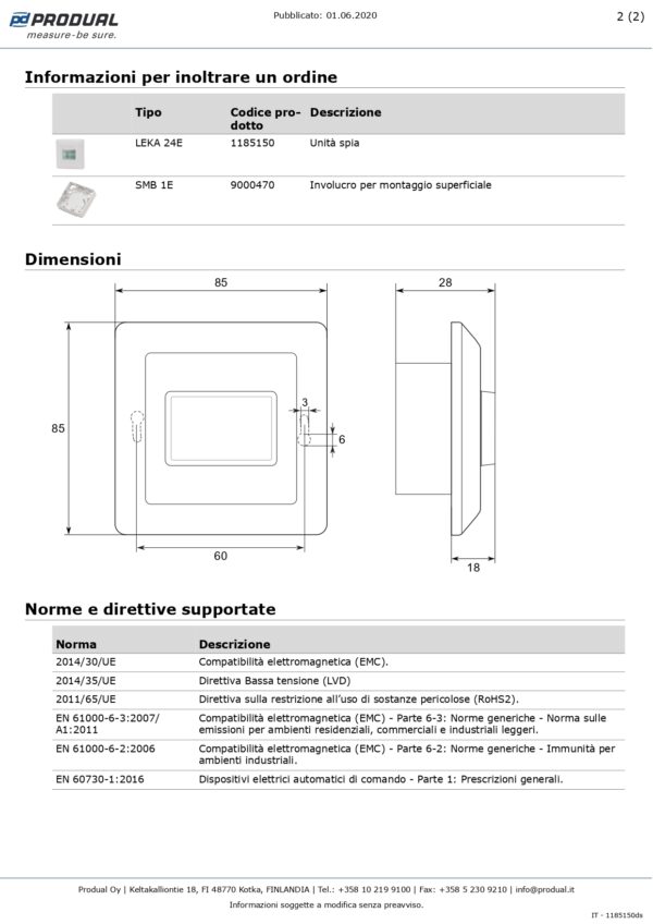LEKA 24E INDICATORE LUMINOSO LED ROSSO/VERDE - immagine 3