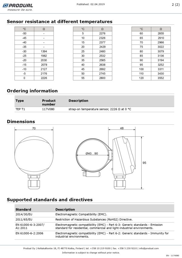 TEP T1  T1 SENSORE TEMP. A CONTATTO - immagine 3