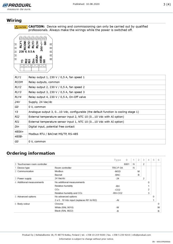 TRC-P-1A4R-MOD-24 REGOL. AMB. CON CRONO 1AO,3RO,1RO,7d Modbus,24 Vac/dc - immagine 4