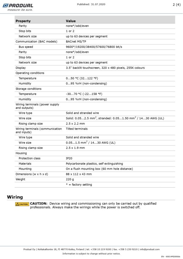 TRT-H-2R2T-MOD-24 TERMOSTATO MULTIZONA 2RO,2DO-Modbus,24 Vac/dc - immagine 3