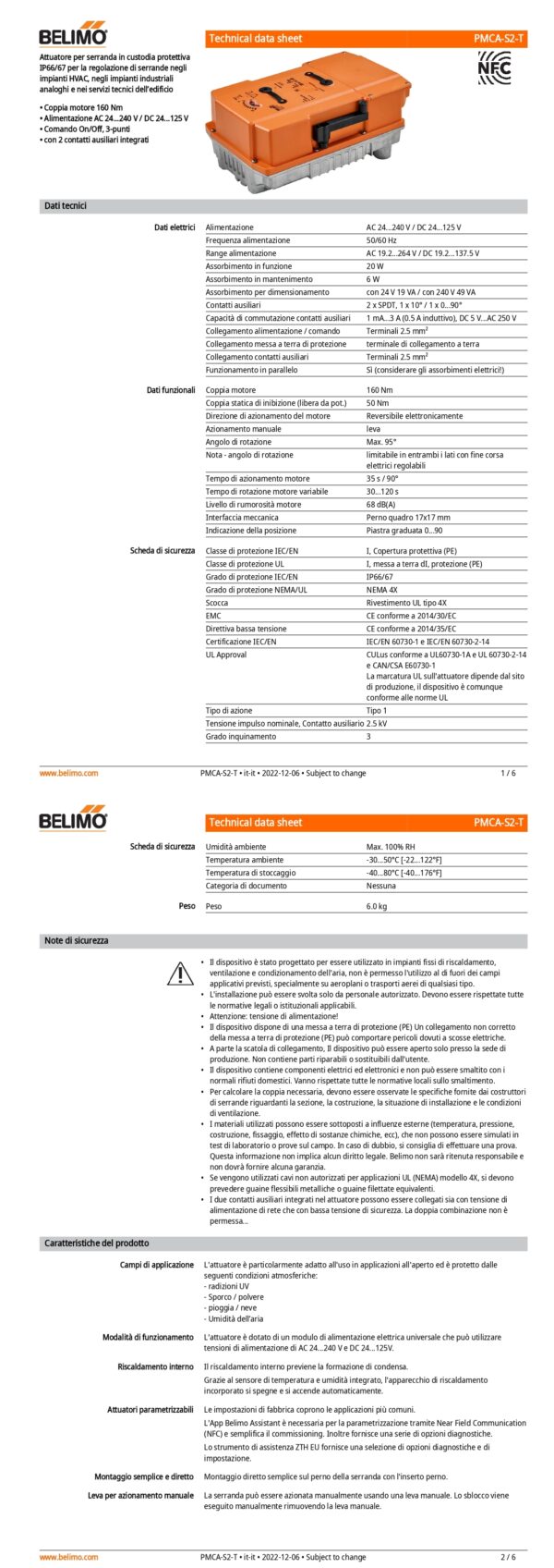 PMCA-S2-T Attuatore rotativo, 160 Nm, AC 24...240 V / DC 24...125 V, On/Off, 3-punti, 35 s, 2 x SPDT, IP66/67, Terminali - immagine 2