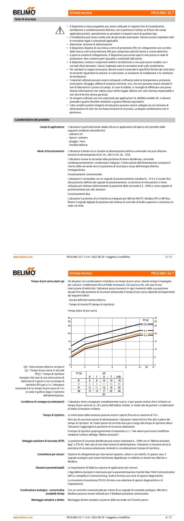PKCA-BAC-S2-T Attuatore rotativo con funzione di sicurezza, 160 Nm, AC 24...240 V / DC 24...125 V, BACnet MS/TP, Modbus RTU, MP-Bus, 2...10 V, 35 s (30...120 s), 2 x SPDT, IP66/67, Terminali - immagine 3