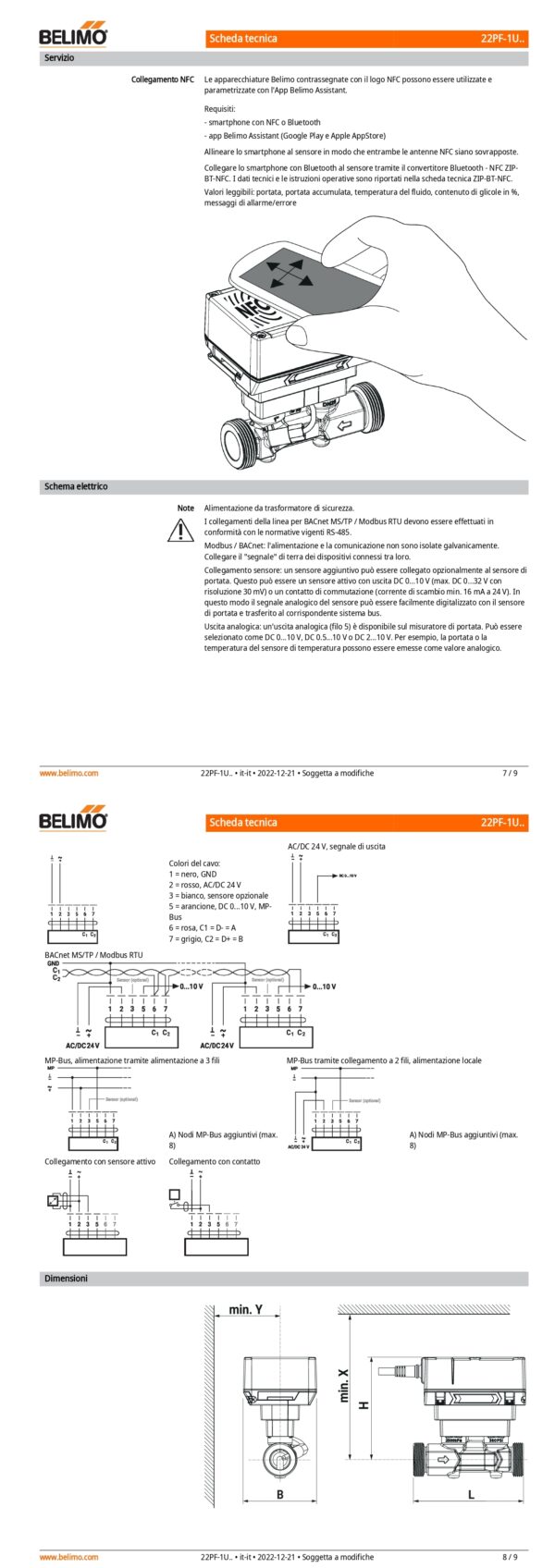 22PF-1UD Flow sensor, AC/DC 24 V, DN 20, FS 0.83 l/s - immagine 5