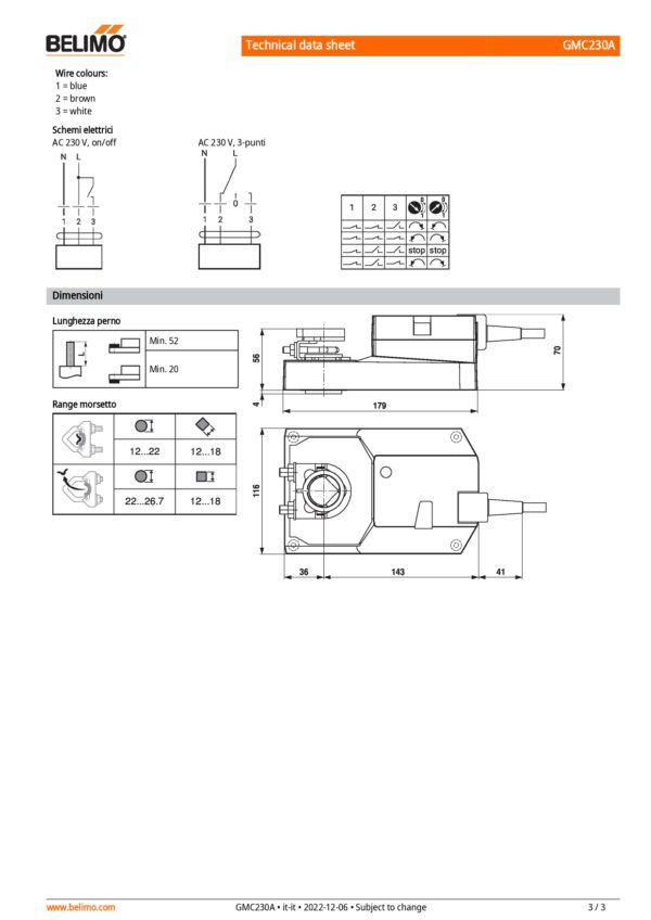 GMC230A Attuatore rotativo a corsa veloce, 40 Nm, AC 100...240 V, On/Off, 3-punti, 35 s, IP54 - immagine 4