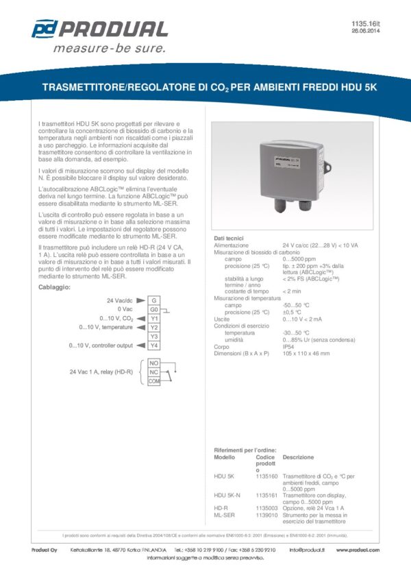 HDU 5K-N SENSORE CO2, OUTDOOR 5k ppm + DISPLAY - immagine 2
