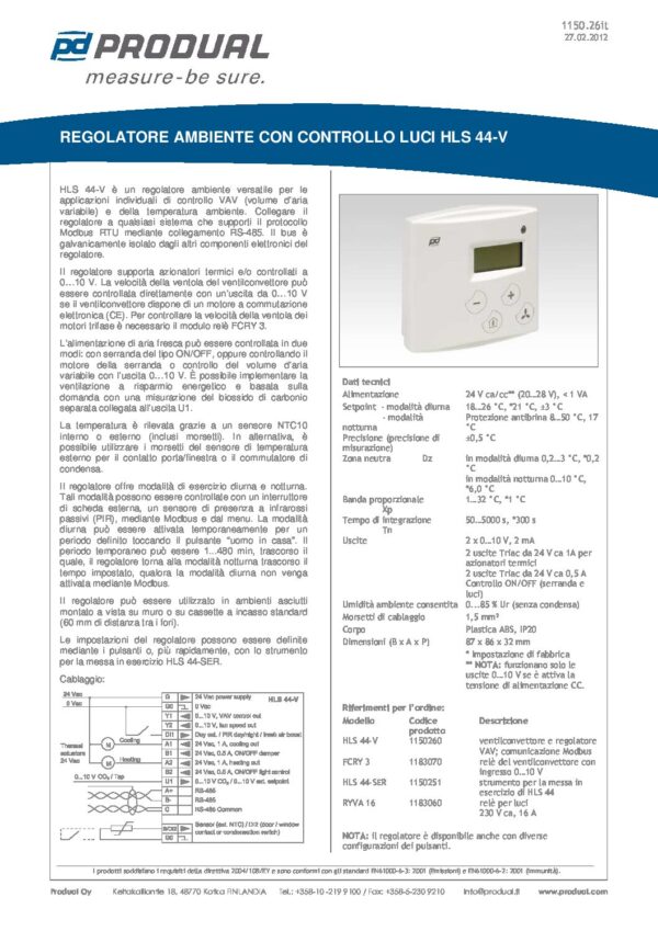 HLS 44-V REGOL. AMB. CON LIGHTS CONTROL - immagine 2