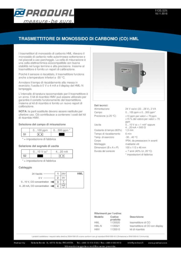 HML-N TRASMETTITORE CO CON DISPLAY - immagine 2