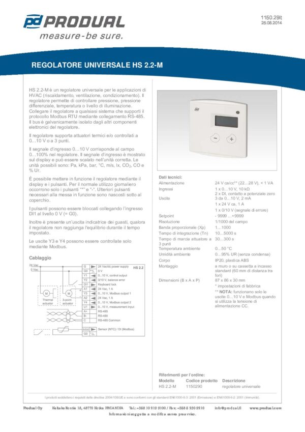 HS 2.2-M REGOL. UNIVERSALE, ALLOGGIAMENTO SALA - immagine 2