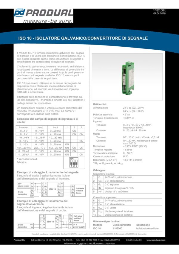 ISO 10 ISOLATORE SEGNALE - immagine 2