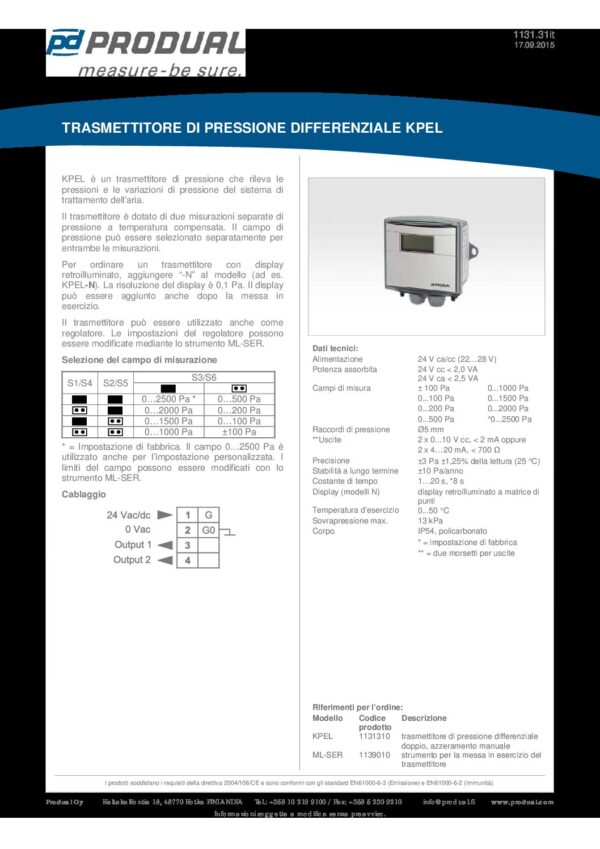 KPEL-N TRASM. DI PRESSIONE DOPPIO + DISPLAY - immagine 2