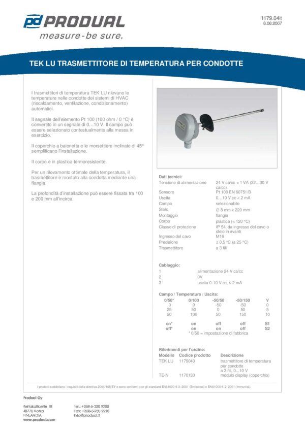 TEK LU TRASM. TEMP. CONDOTTA - immagine 2
