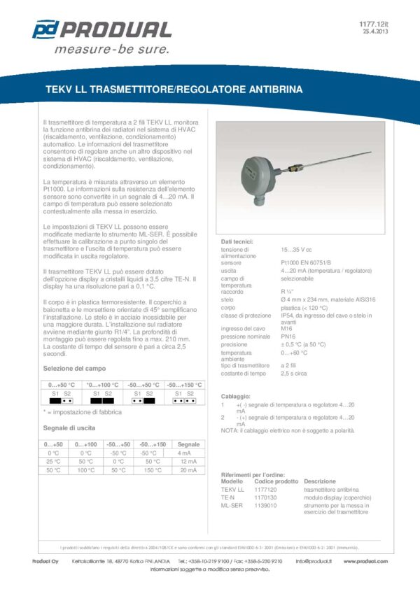 TEKV LL ANTIGELO TRASMETTITORE - immagine 2