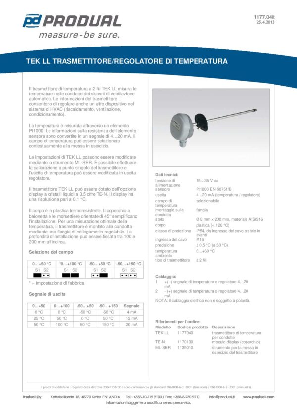 TEK LL TRASM. TEMP. CONDOTTA - immagine 2