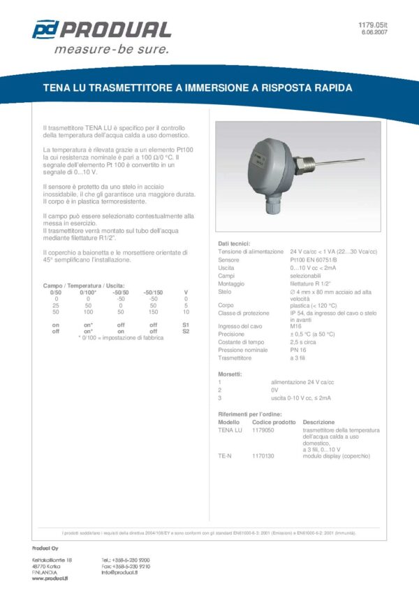 TENA LU-210 TRASM. A IMMERSIONE RAPIDO - immagine 2