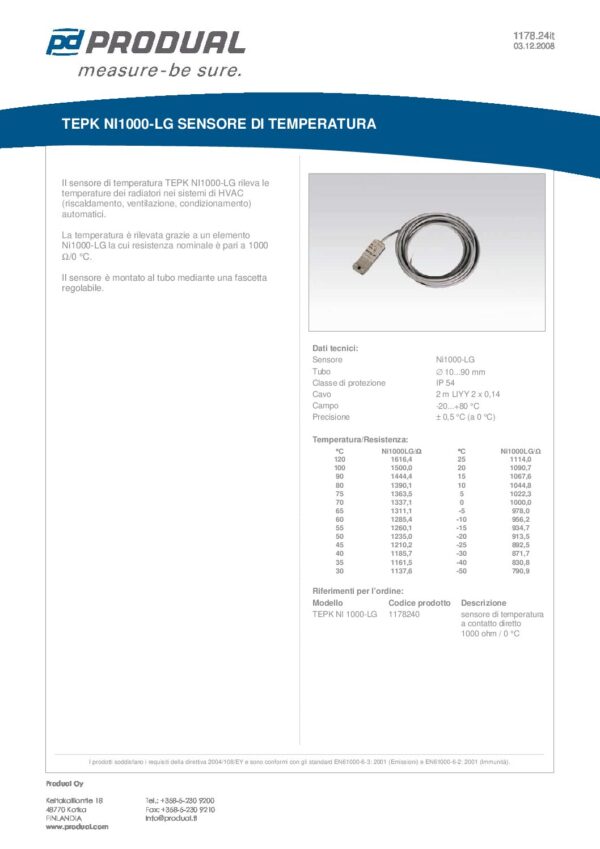 TEPK NI 1000-LG NI 1000-LG SENSORE STRAP-ON - immagine 2