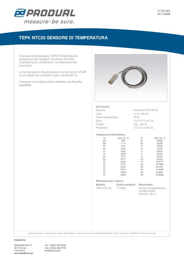 TEPK NTC 20 NTC 20 SENSORE STRAP-ON - immagine 2