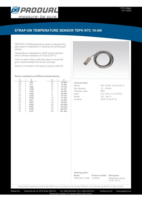 TEPK NTC 10-AN NTC 10-AN SENSORE STRAP-ON - immagine 2