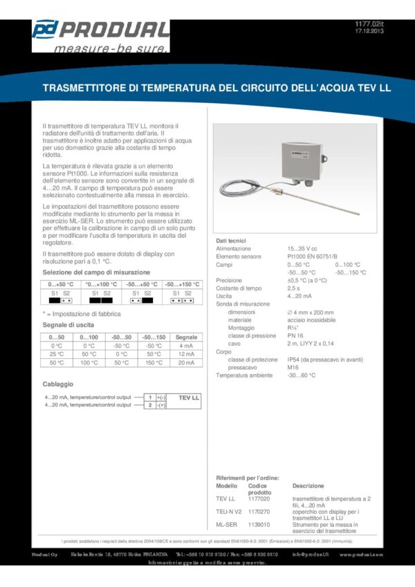 TEV LL ANTIGELO TRASMETTITORE TEMP. - immagine 2
