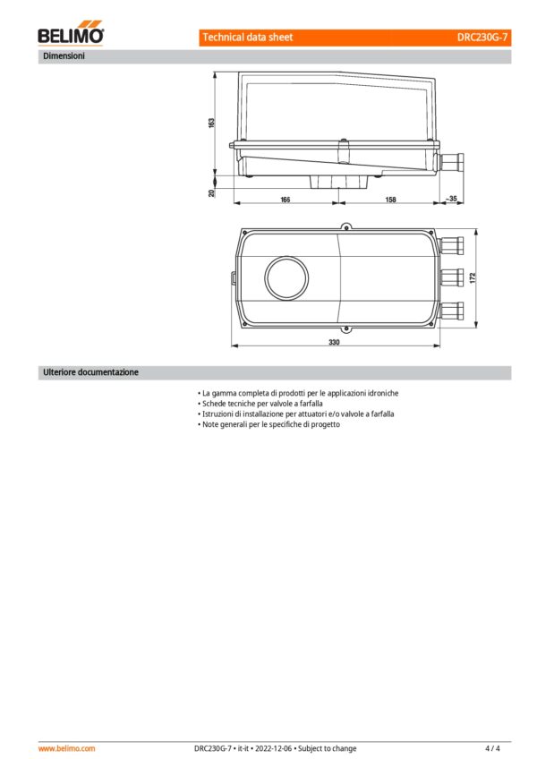 DRC230G-7 Attuatore rotativo, Max. 90 Nm (non costante) (non costante), AC 100...240 V, On/Off, 35 s, IP66/67, F07 - immagine 5