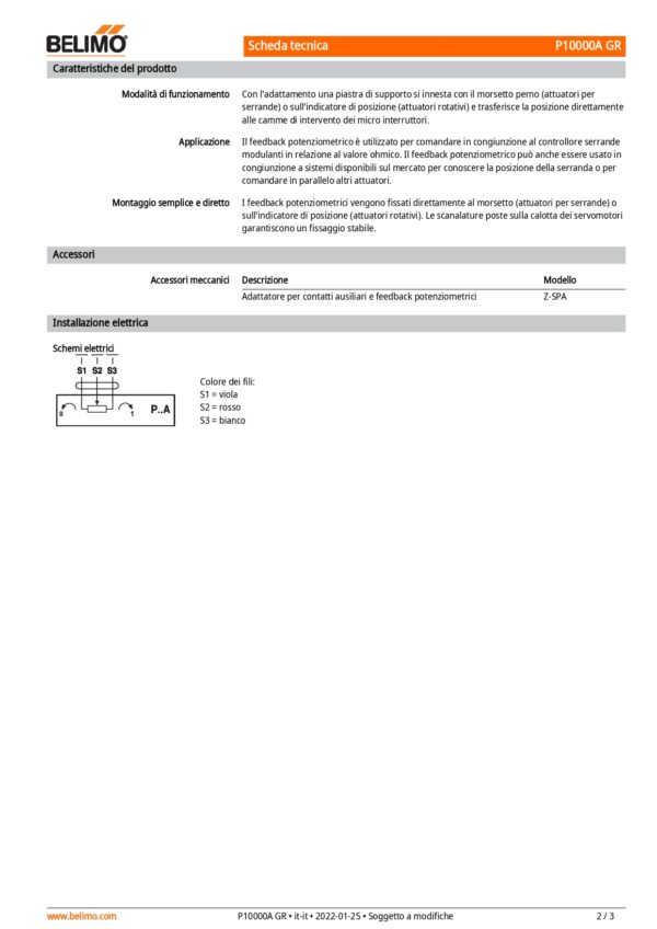 P10000A GR Feedback potenziometrici 10 kΩ aggiuntivo, colore grigio - immagine 3