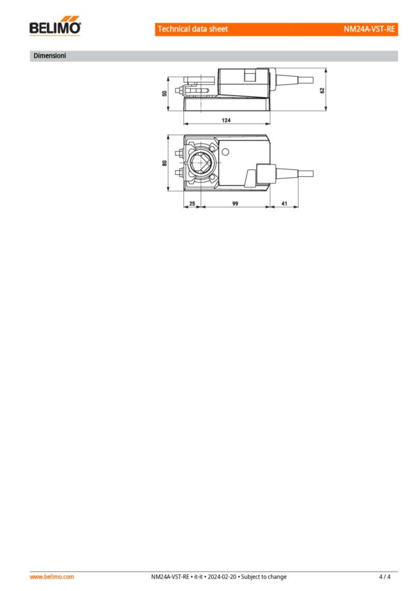 NM24A-VST-RE Attuatore rotativo per VRU, 10 Nm, AC/DC 24 V, 120 s, IP54, Retrofit - immagine 5